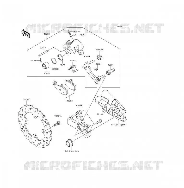 FREIN ARRIERE Kawasaki MOTOS 650 2012 ER-6F  EX650ECF