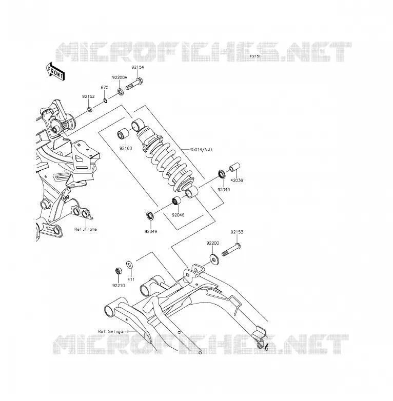 SUSPENSION/AMORTISSEUR Kawasaki MOTOS 650 2012 ER-6F  EX650ECF