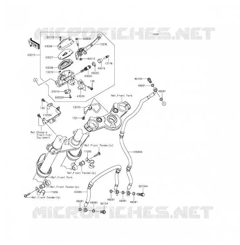 MAITRE CYLINDRE AV Kawasaki MOTOS 650 2012 ER-6F  EX650ECF