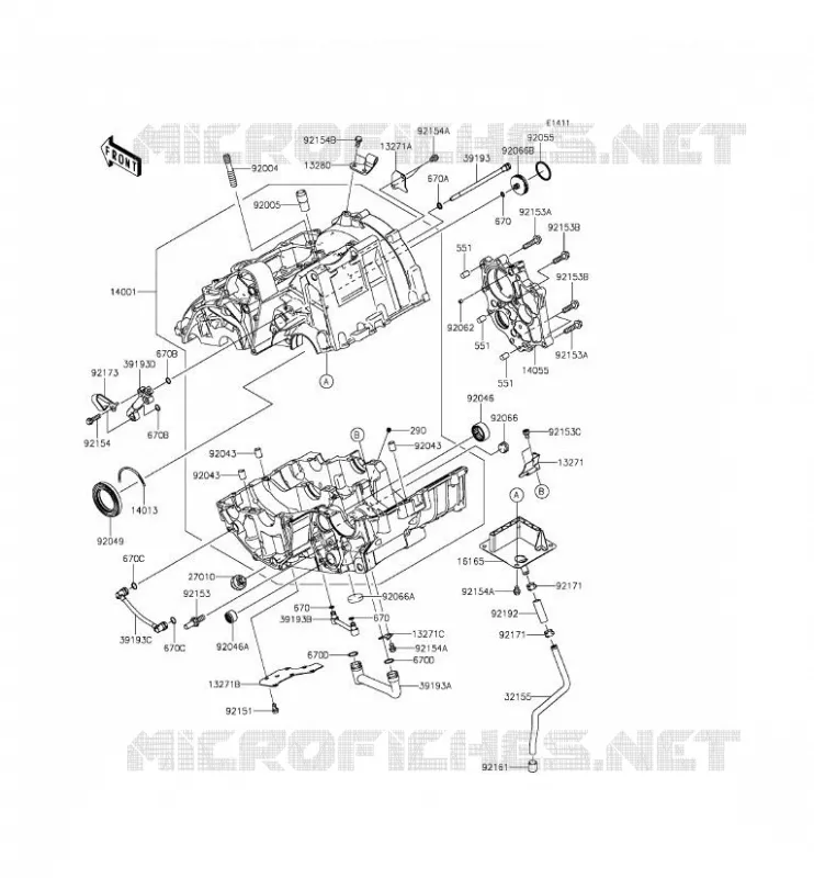 CARTER MOTEUR(S) Kawasaki MOTOS 650 2012 ER-6F  EX650ECF