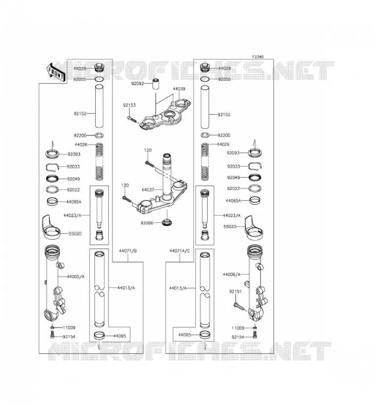 FOURCHE Kawasaki MOTOS 650 2012 ER-6F  EX650ECF