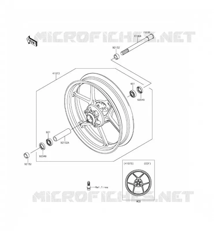 ROUE AVANT Kawasaki MOTOS 650 2012 ER-6F  EX650ECF
