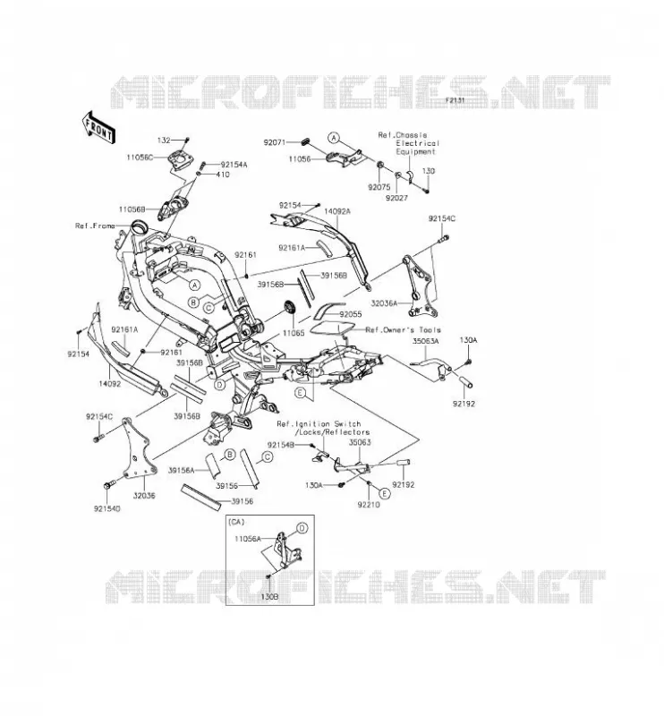 PIECE DE CADRE (COUVERTURE) Kawasaki MOTOS 650 2012 ER-6F  EX650ECF