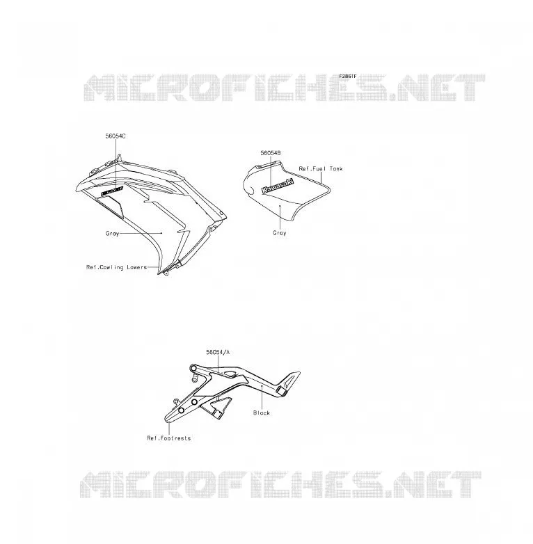 Decals(Gray)(EEF) Kawasaki MOTOS 650 2013 ER-6F  EX650EDS