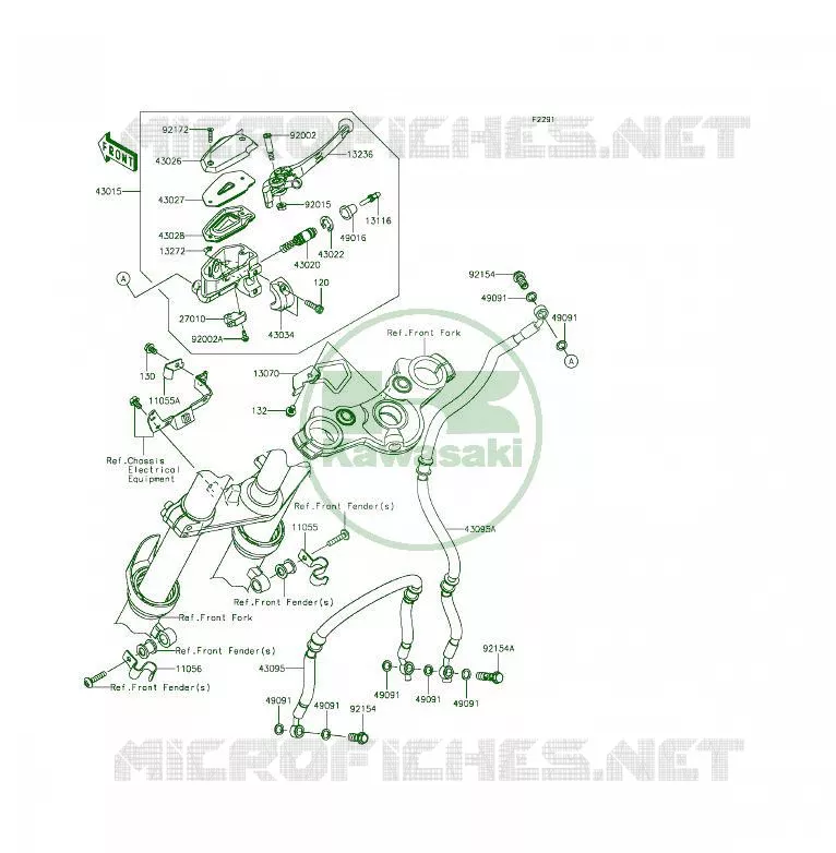 MAITRE CYLINDRE AV Kawasaki MOTOS 650 2013 ER-6F  EX650EDS