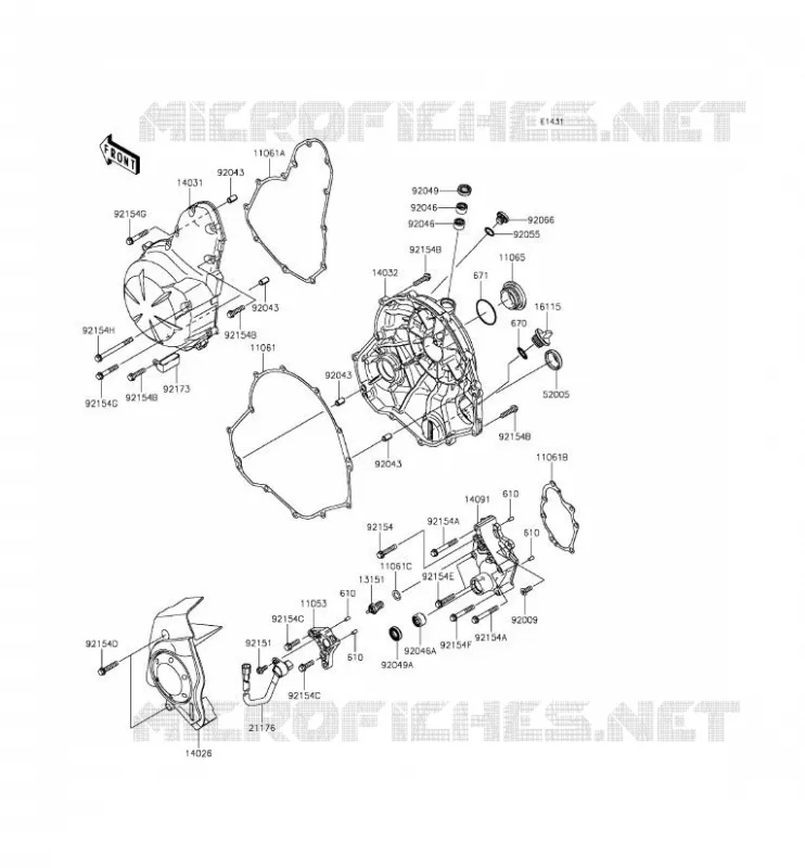 COUVERCLES MOTEUR Kawasaki MOTOS 650 2013 ER-6F  EX650EDS