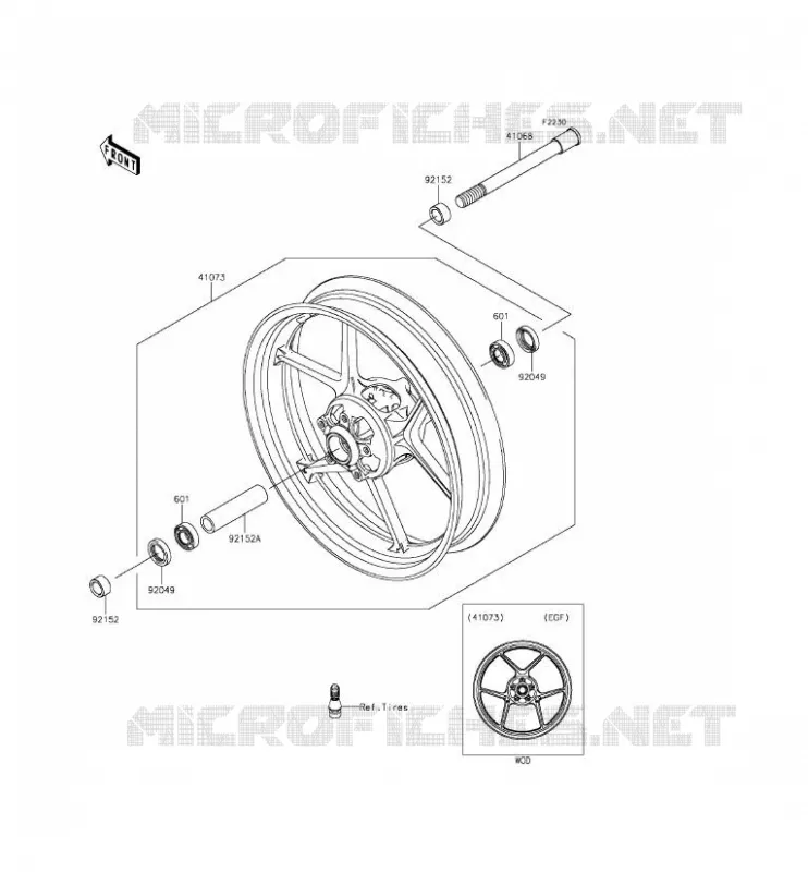 ROUE AVANT Kawasaki MOTOS 650 2013 ER-6F  EX650EDS