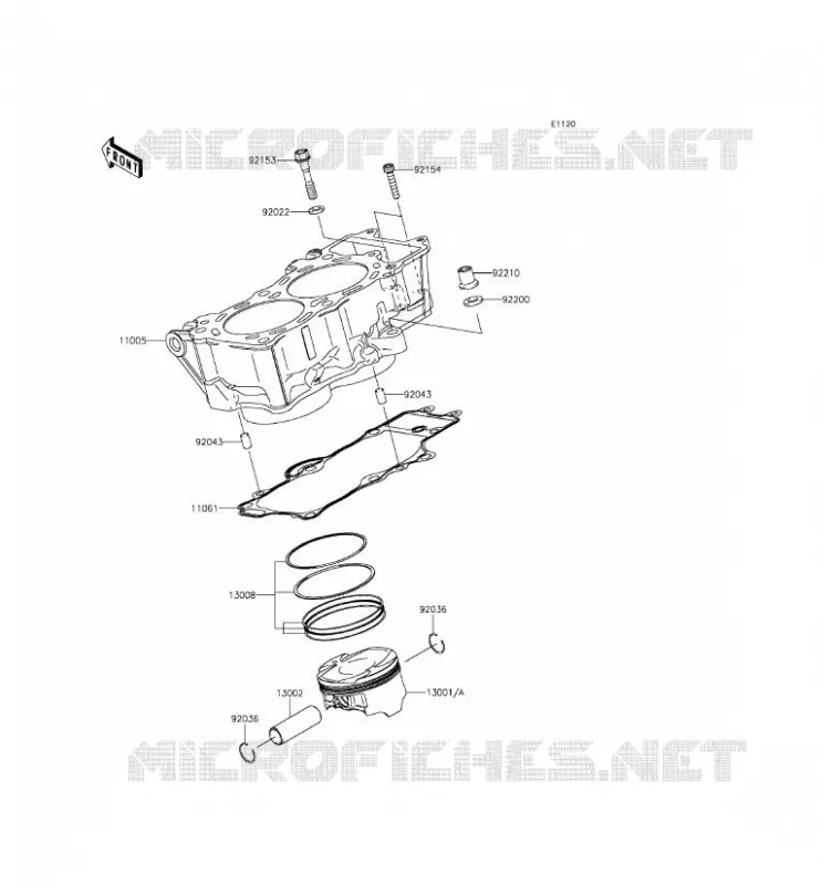 CYLINDRE/PISTON Kawasaki MOTOS 650 2013 ER-6F  EX650EDS