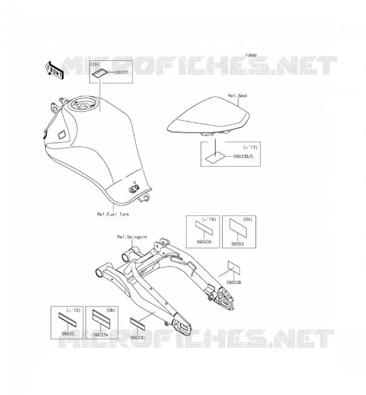 LABEL Kawasaki MOTOS 650 2013 ER-6F  EX650EDS
