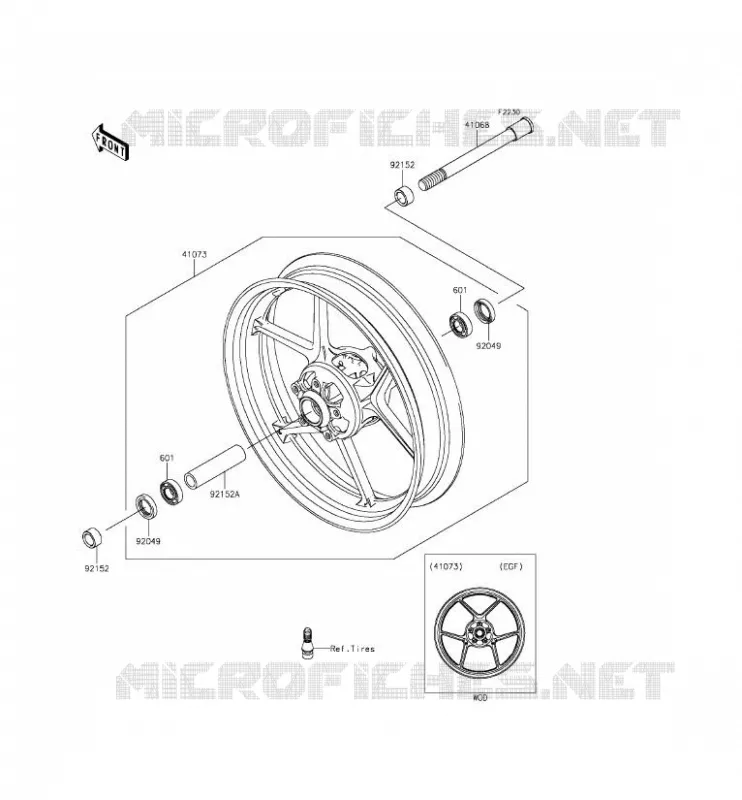 ROUE AVANT Kawasaki MOTOS 650 2013 ER-6F  EX650EDS