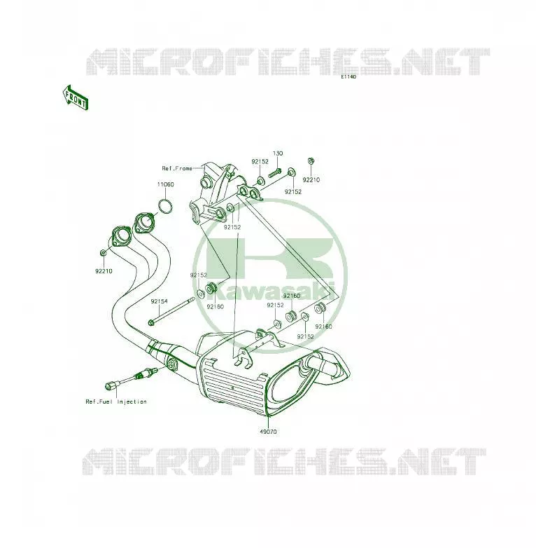 &Eacute;CHAPPEMENT Kawasaki MOTOS 650 2014 ER-6F  EX650EEF