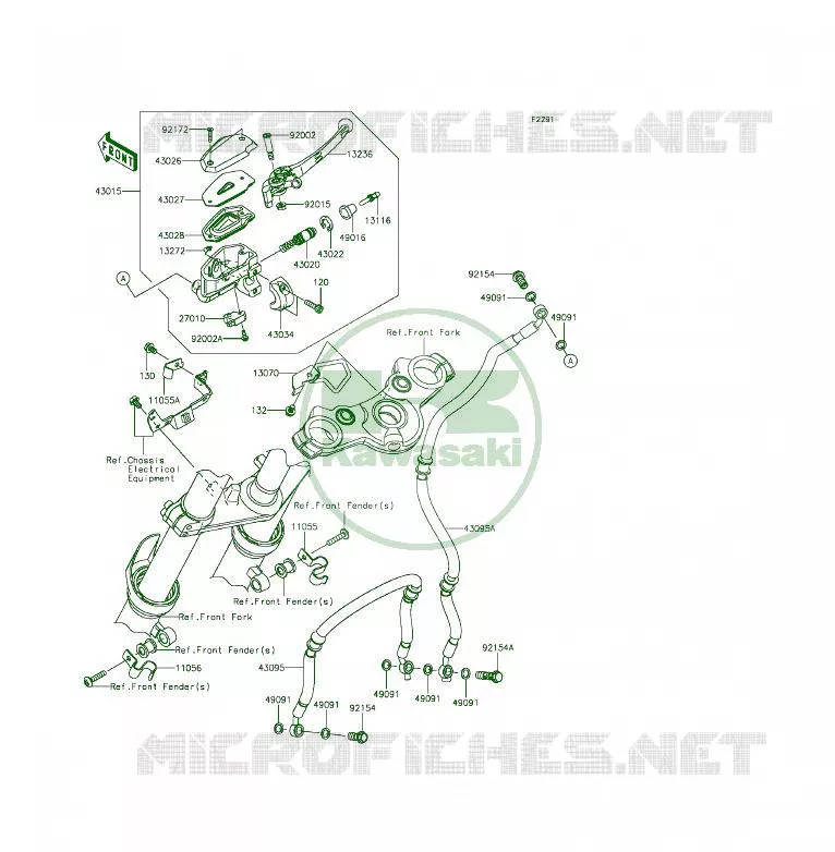 MAITRE CYLINDRE AV Kawasaki MOTOS 650 2014 ER-6F  EX650EEF