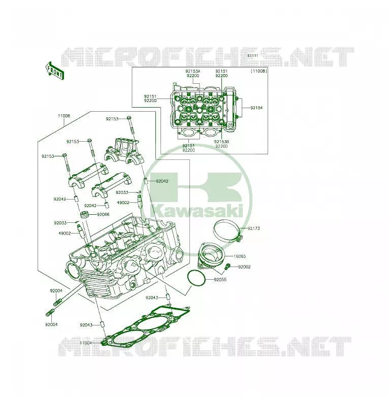 CULASSE Kawasaki MOTOS 650 2014 ER-6F  EX650EEF