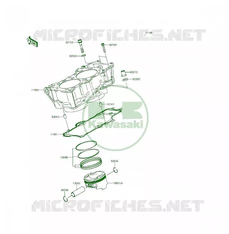CYLINDRE/PISTON Kawasaki MOTOS 650 2014 ER-6F  EX650EEF