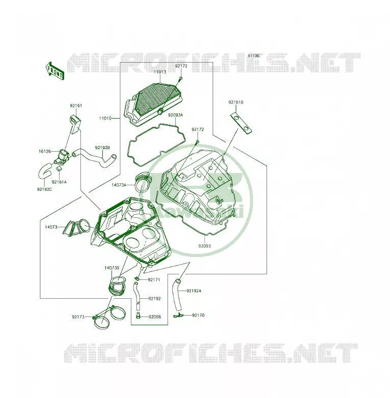 FILTRE A AIR Kawasaki MOTOS 650 2014 ER-6F  EX650EEF