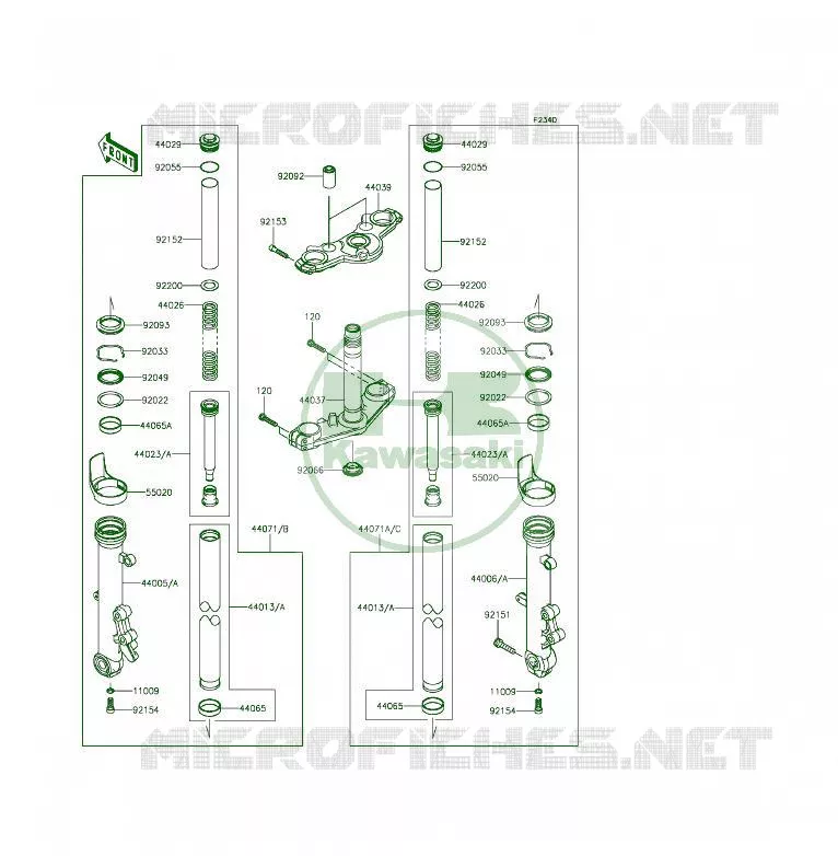 FOURCHE Kawasaki MOTOS 650 2014 ER-6F  EX650EEF