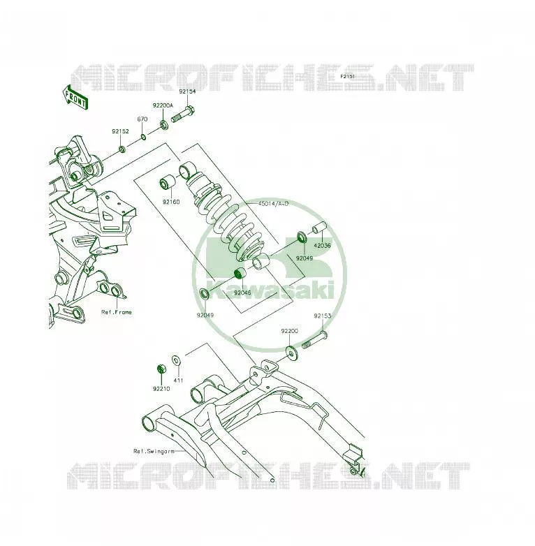 SUSPENSION/AMORTISSEUR Kawasaki MOTOS 650 2014 ER-6F  EX650EEF