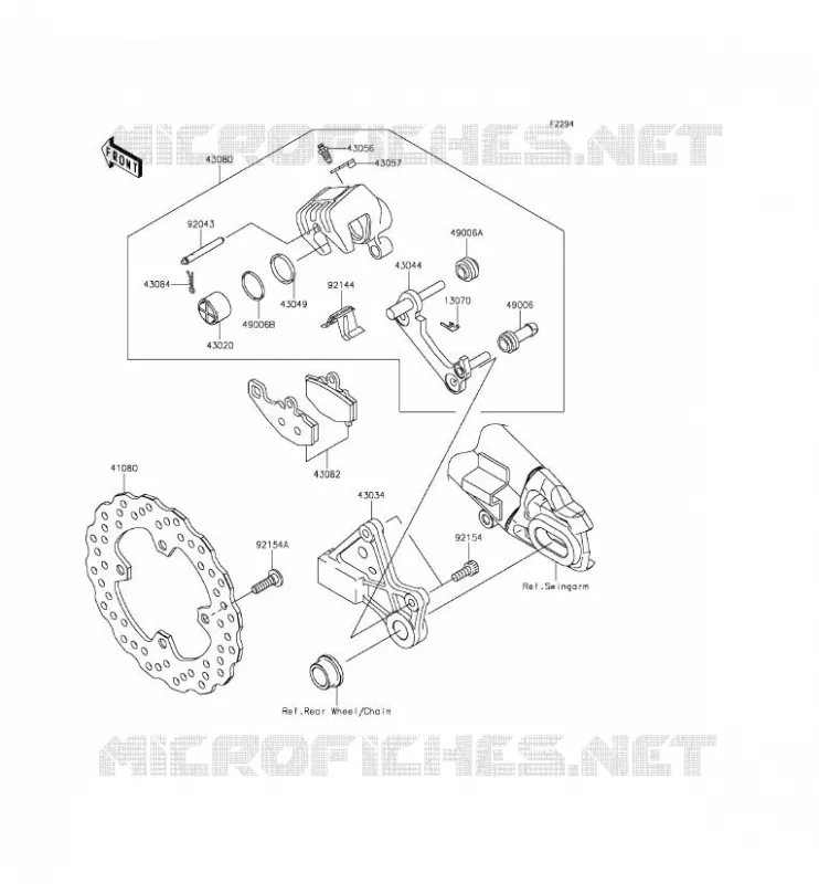 FREIN ARRIERE Kawasaki MOTOS 650 2014 ER-6F  EX650EEF