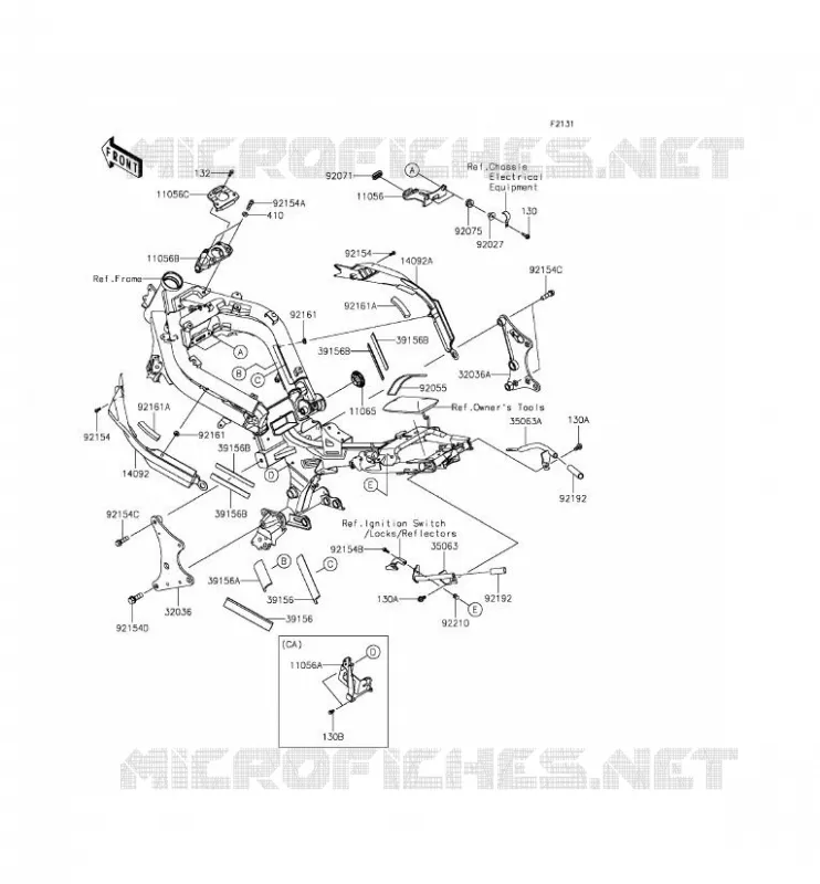 PIECE DE CADRE (COUVERTURE) Kawasaki MOTOS 650 2014 ER-6F  EX650EEF
