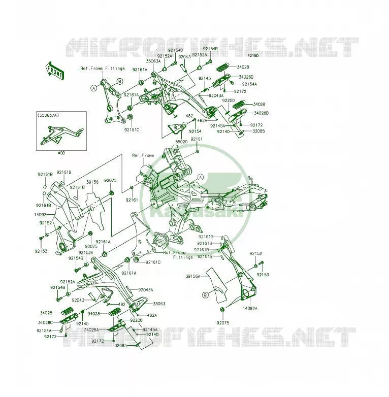 REPOSE PIED Kawasaki MOTOS 650 2015 ER-6F  EX650EFF
