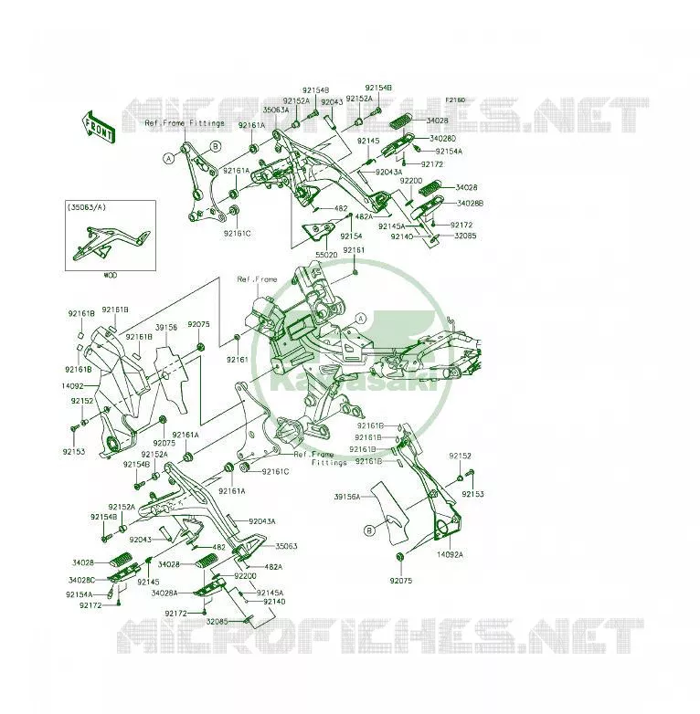 REPOSE PIED Kawasaki MOTOS 650 2015 ER-6F  EX650EFF