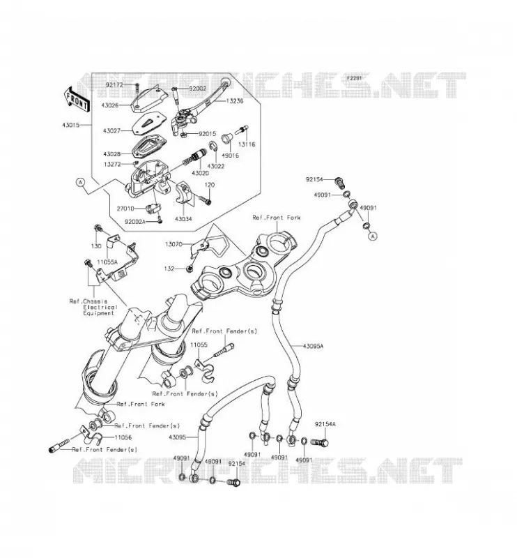 MAITRE CYLINDRE AV Kawasaki MOTOS 650 2015 ER-6F  EX650EFF