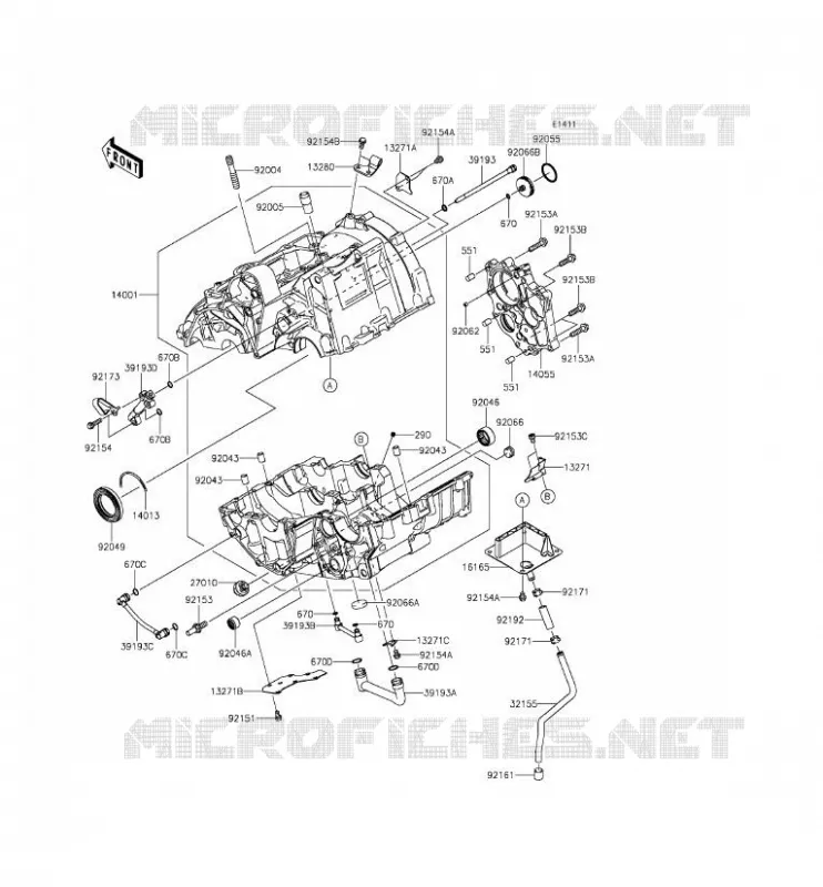 CARTER MOTEUR(S) Kawasaki MOTOS 650 2012 ER-6F ABS  EX650FCF