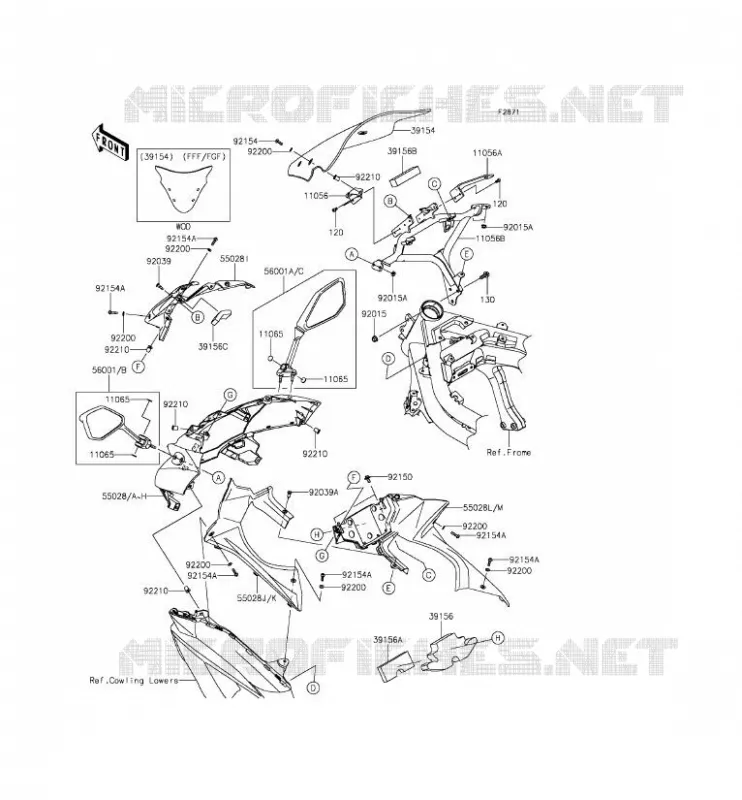 CARENAGE Kawasaki MOTOS 650 2012 ER-6F ABS  EX650FCF