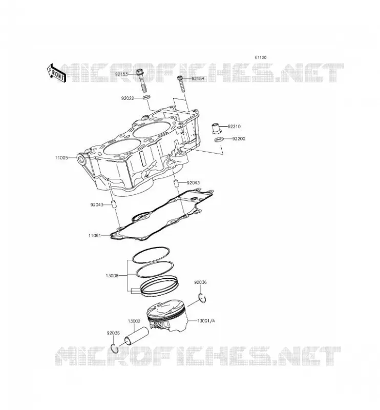 CYLINDRE/PISTON Kawasaki MOTOS 650 2012 ER-6F ABS  EX650FCF