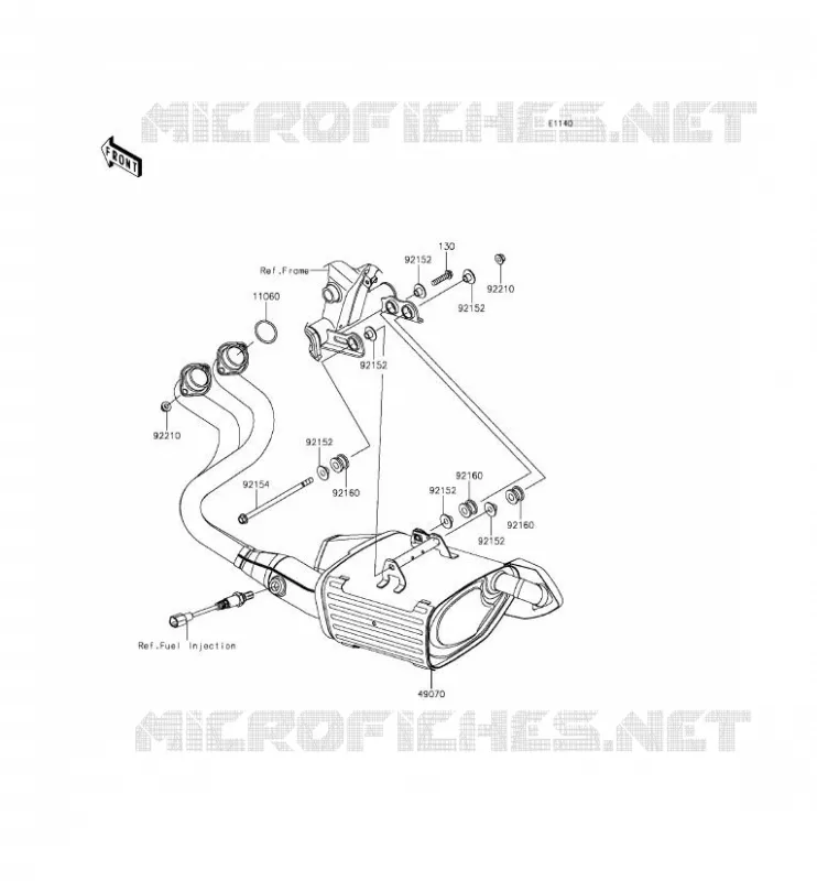 &Eacute;CHAPPEMENT Kawasaki MOTOS 650 2012 ER-6F ABS  EX650FCF