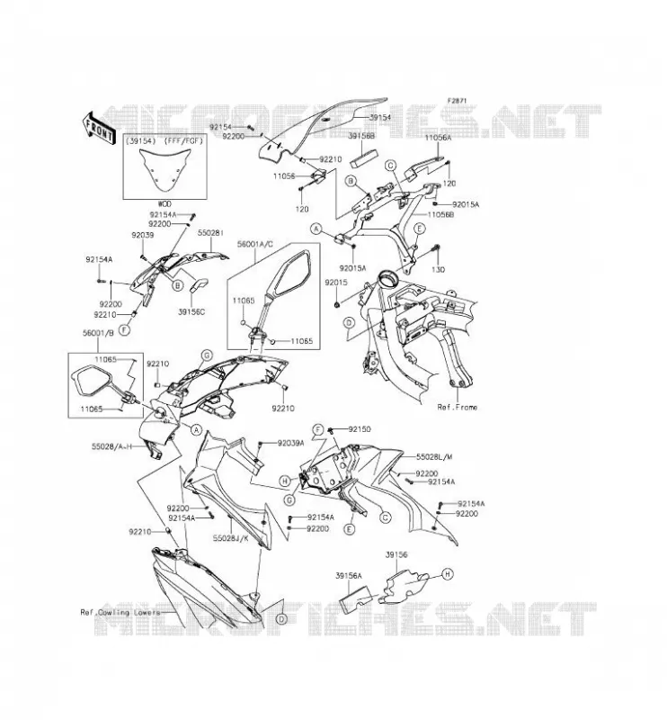 CARENAGE Kawasaki MOTOS 650 2013 ER-6F ABS  EX650FDS