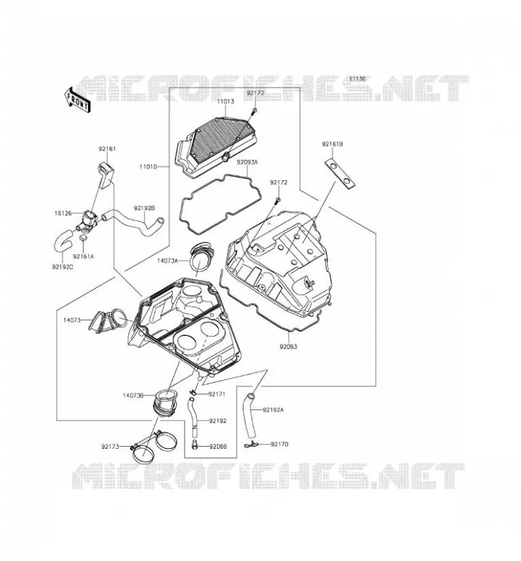 FILTRE A AIR Kawasaki MOTOS 650 2013 ER-6F ABS  EX650FDS