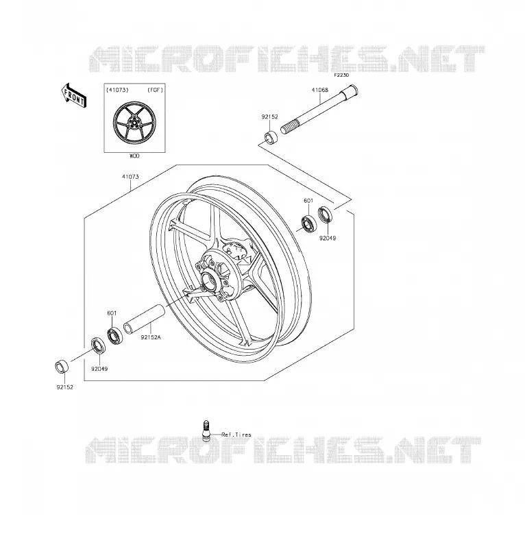 ROUE AVANT Kawasaki MOTOS 650 2013 ER-6F ABS  EX650FDS