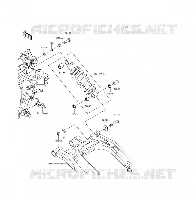 SUSPENSION/AMORTISSEUR Kawasaki MOTOS 650 2013 ER-6F ABS  EX650FDS