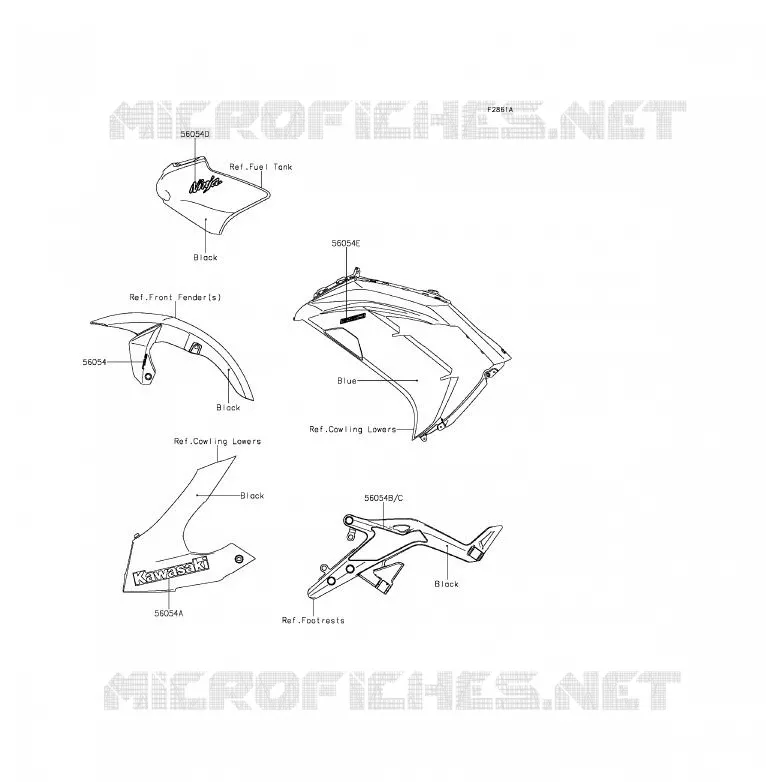 STICKER(BLEU)(CA,US) Kawasaki MOTOS 650 2013 ER-6F ABS  EX650FDS