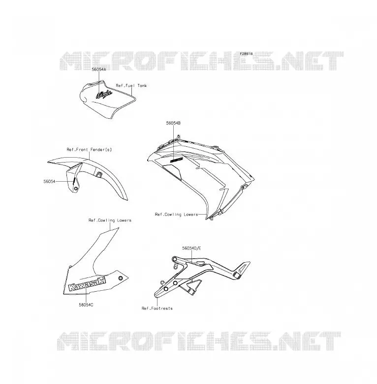 STICKER (NOIR) Kawasaki MOTOS 650 2013 ER-6F ABS  EX650FDS