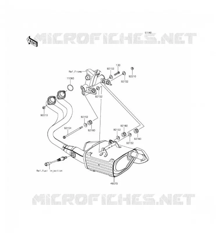 &Eacute;CHAPPEMENT Kawasaki MOTOS 650 2014 ER-6F ABS  EX650FEF