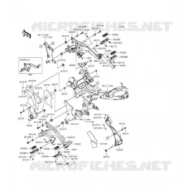 REPOSE PIED Kawasaki MOTOS 650 2014 ER-6F ABS  EX650FEF