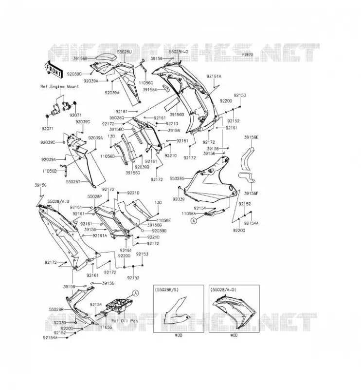 CARENAGE INFERIEUR Kawasaki MOTOS 650 2014 ER-6F ABS  EX650FEF