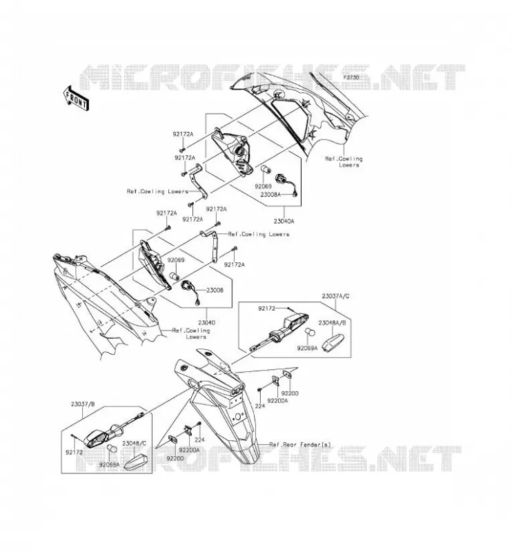 CLIGNOTANTS Kawasaki MOTOS 650 2015 ER-6F ABS  EX650FFF