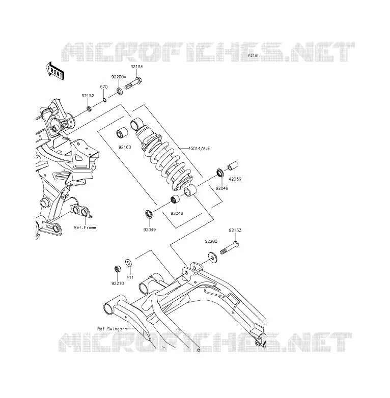 SUSPENSION/AMORTISSEUR Kawasaki MOTOS 650 2015 ER-6F ABS  EX650FFF