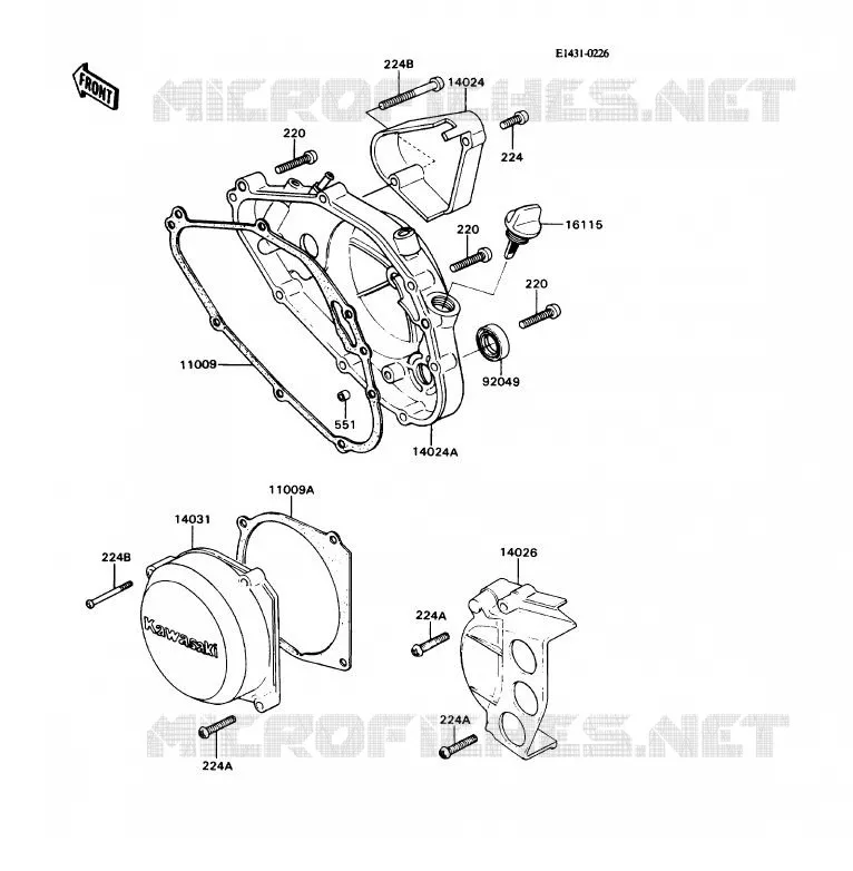 COUVERCLES MOTEUR Kawasaki MOTOS 80 1989 KD80X  KD80-N2