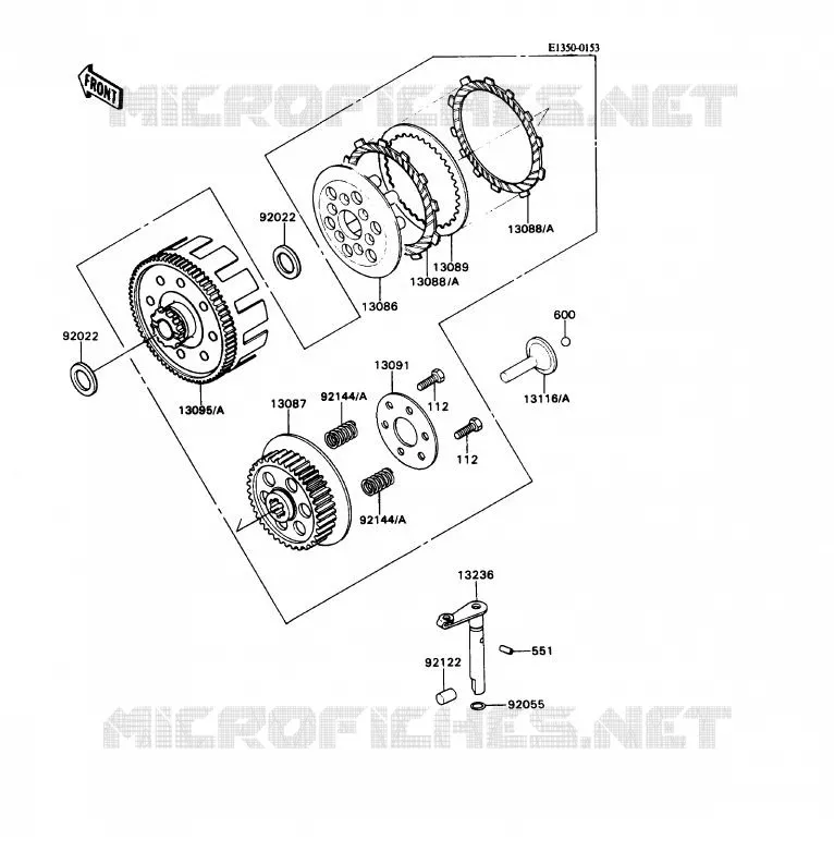 EMBRAYAGE Kawasaki MOTOS 80 1990 KD80X  KD80-N3