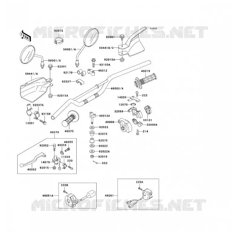 GUIDON Kawasaki MOTOS 125 1993 KDX125SR  KDX125-A4