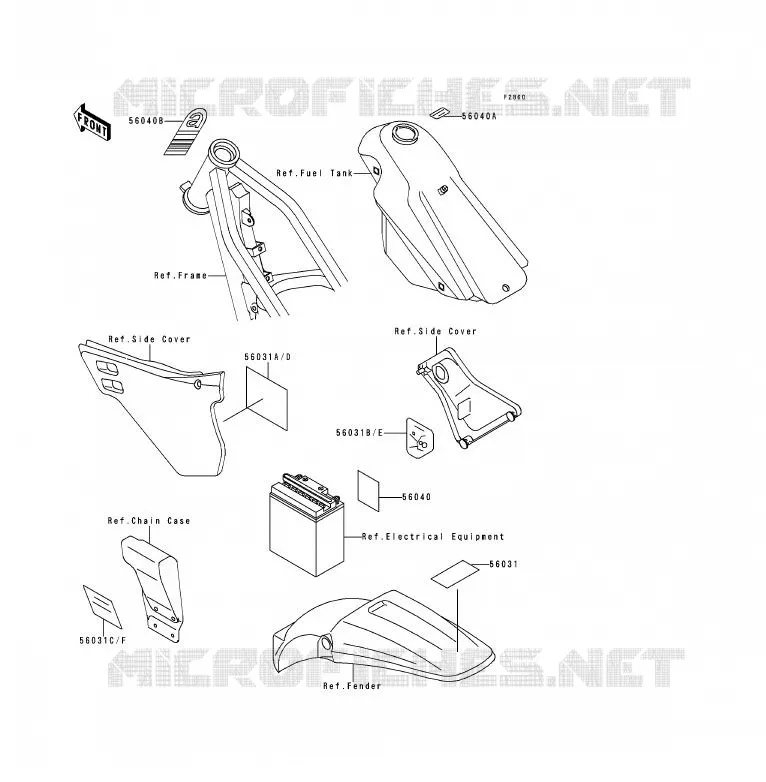LABEL Kawasaki MOTOS 125 1990 KDX125SR  KDX125-B1