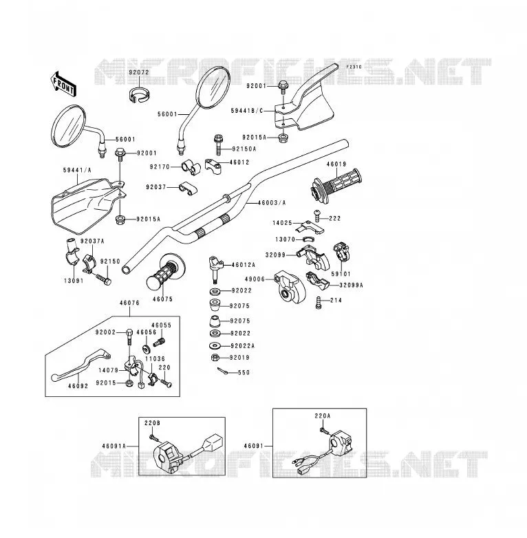 GUIDON Kawasaki MOTOS 125 1992 KDX125SR  KDX125-B3