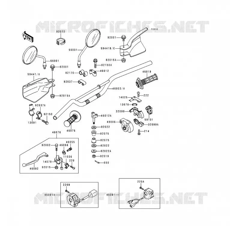 GUIDON Kawasaki MOTOS 125 1992 KDX125SR  KDX125-B3