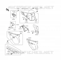 CACHE LAT&Eacute;RAL/GARDE CHAINE pour Kawasaki KDX125SR 1993