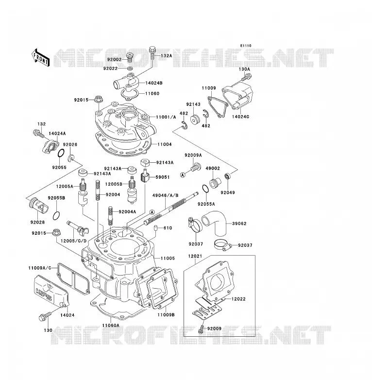 CULASSE/CYLINDRE Kawasaki MOTOS 200 1990 KDX200  KDX200-E2