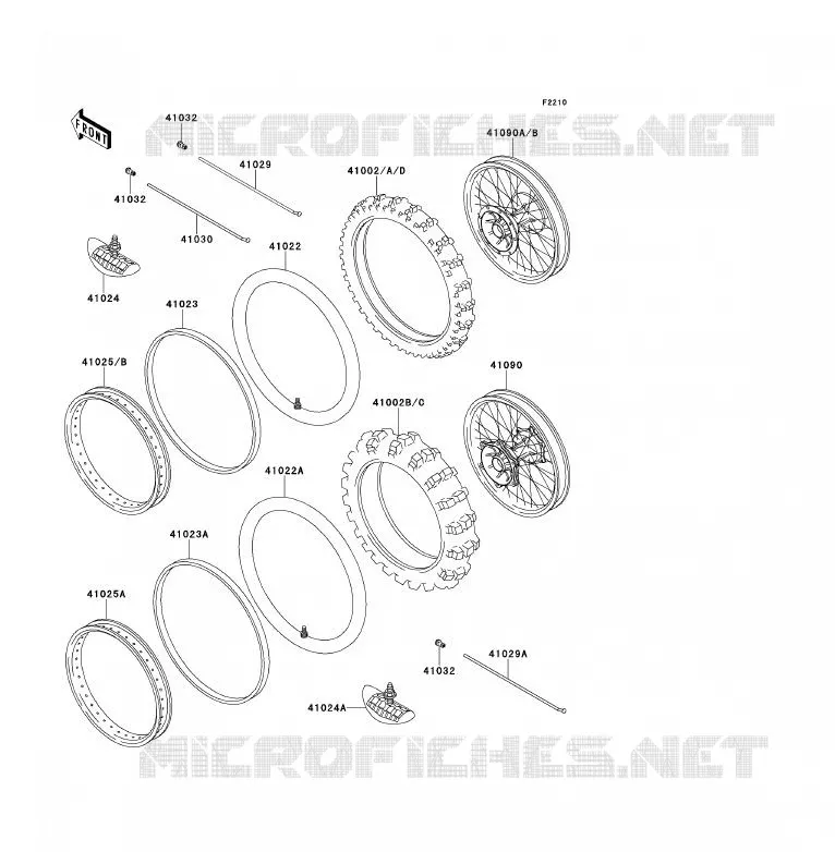 PNEUS Kawasaki MOTOS 200 1990 KDX200  KDX200-E2